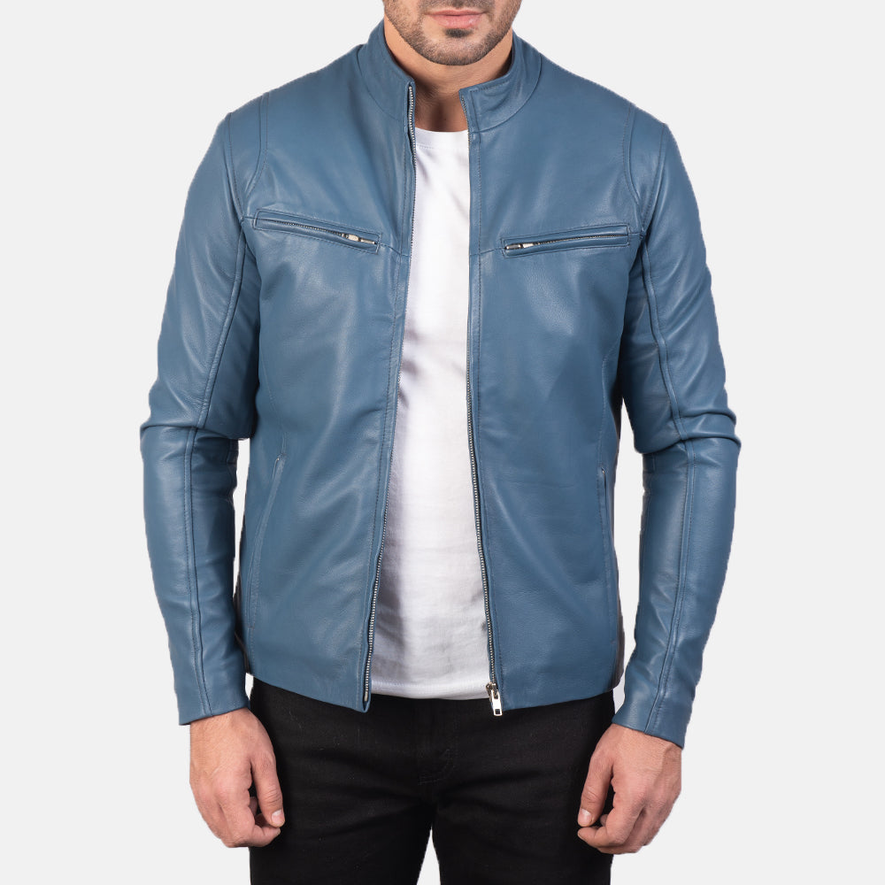 Buy Men s Blue Leather Jackets in UK The Jacket Maker